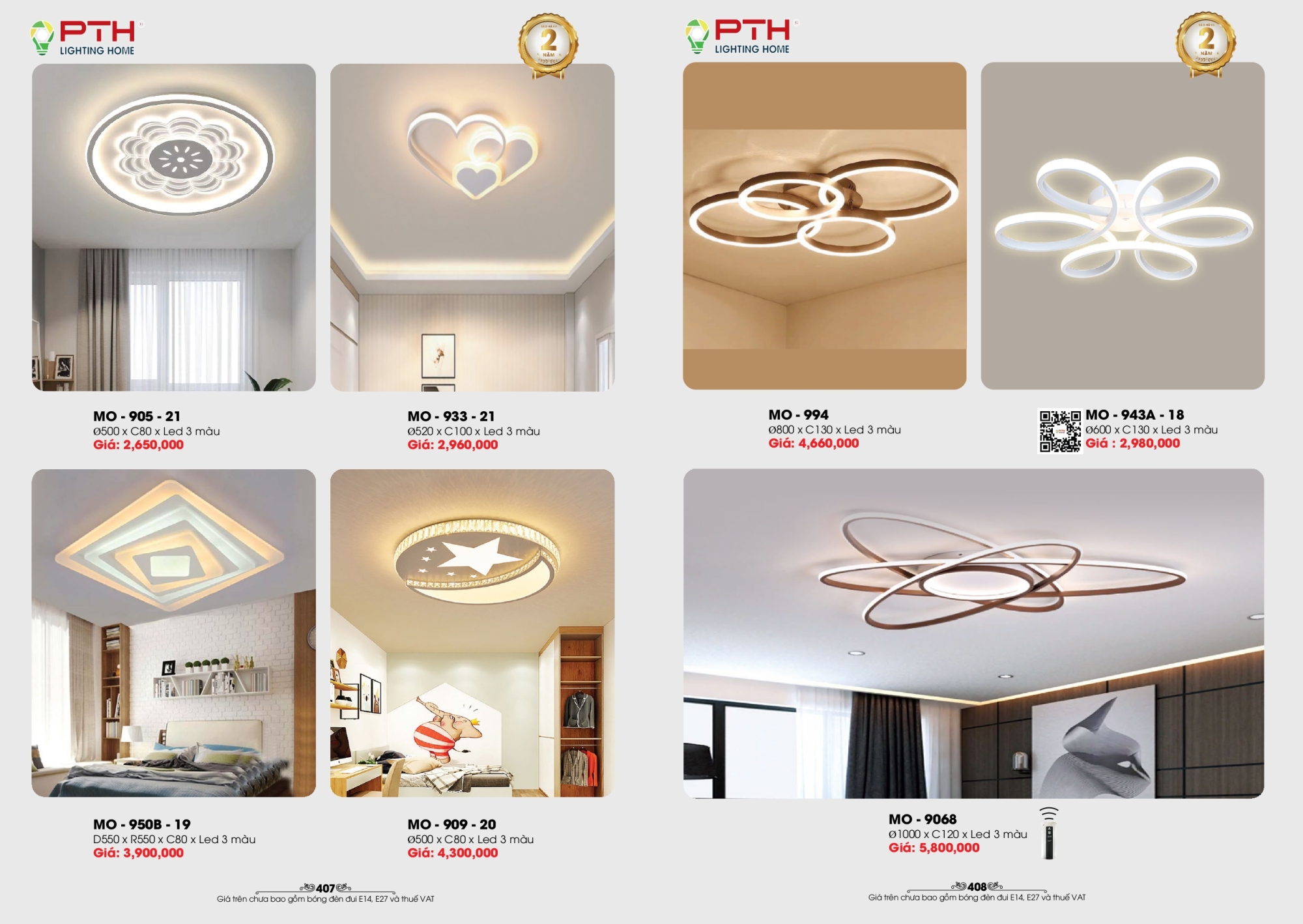 Bảng giá đèn trang trí PTH Lighting Home 2026